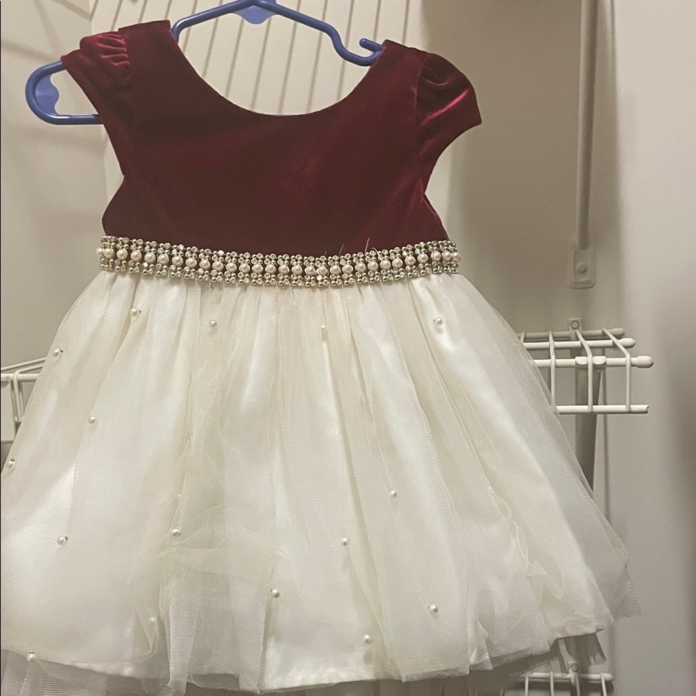 American Princess Burgundy and White Formal Dress